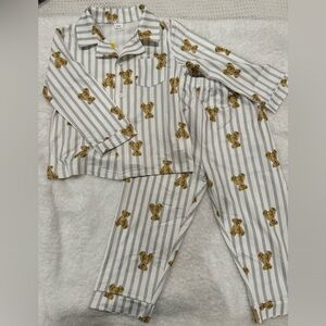 Striped Teddy Bear Kids Pajamas